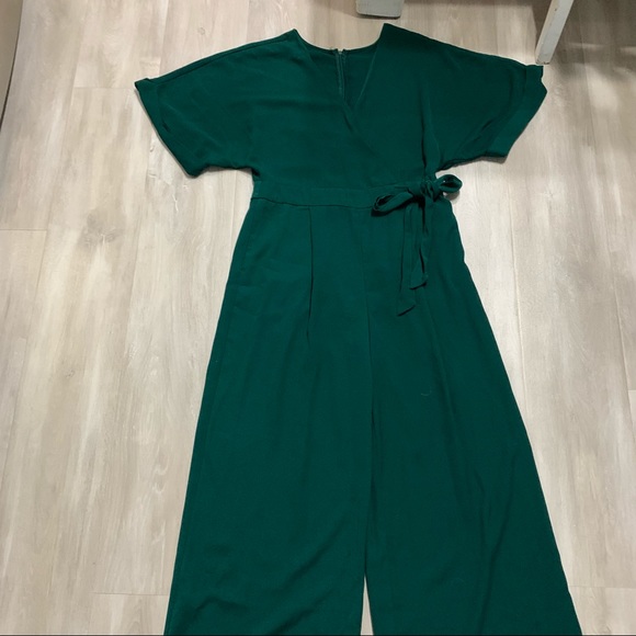 Forever 21 Emerald Dark Green Jumpsuit Sz L - Picture 10 of 10